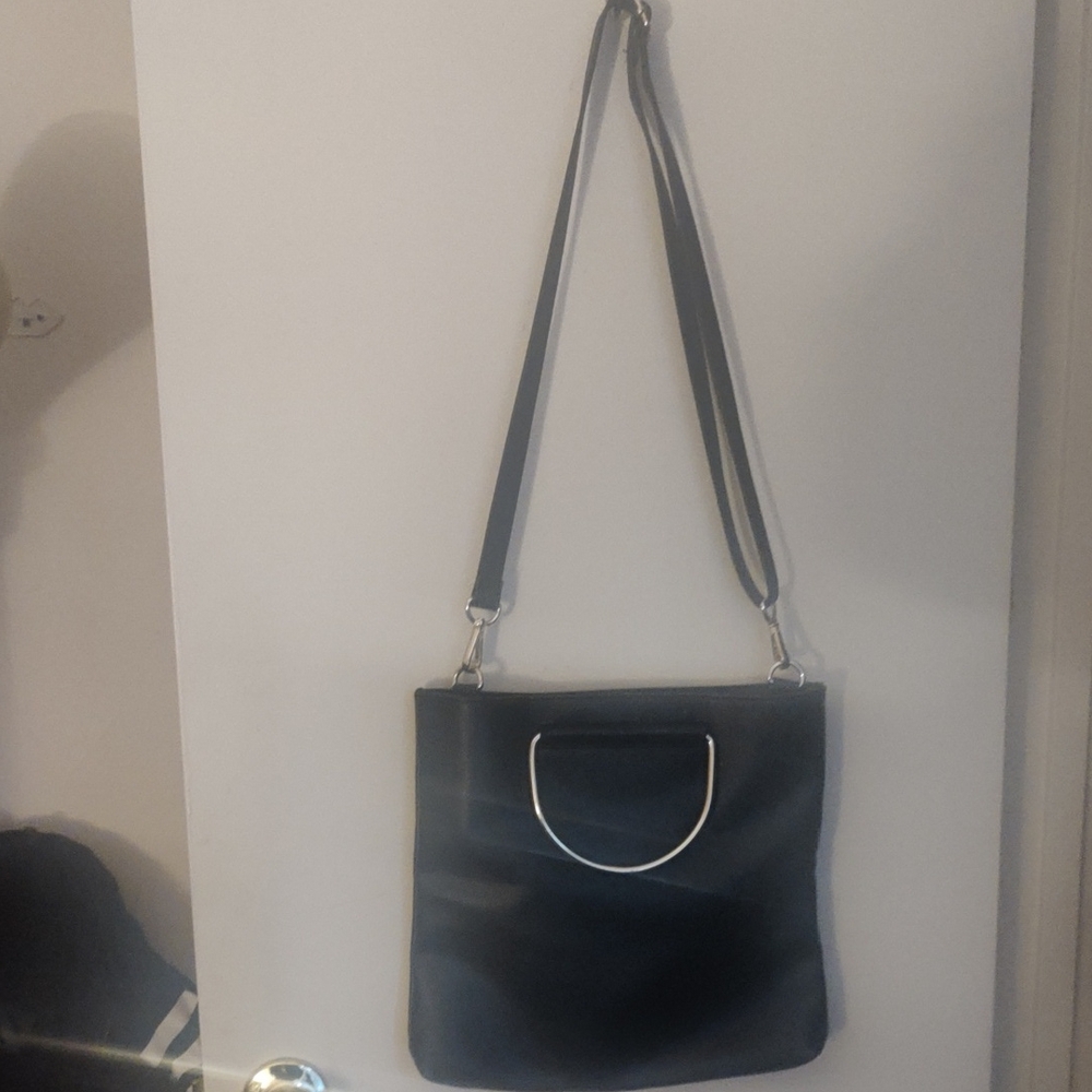 Forever 21 Elegant Black Shoulder Bag with Silver Accents